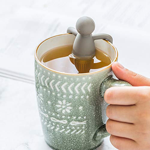 Stainless Steel Tea Infuser for Loose Tea (Grey+Rose Red)