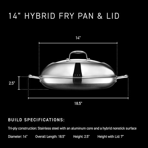 14" Hybrid Nonstick Frying Pan with Lid (Pan + Lid / 14-inch)