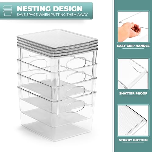 Clear Toy Storage Bins with Lids (Small / 8 Pack)