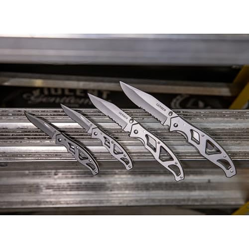 Gear Paraframe I EDC Folding Pocket Knife with Clip (7" / Paraframe I (Serrated Edge - Stainless Steel))