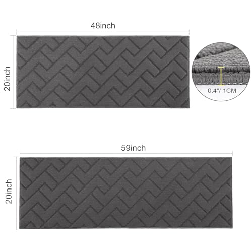 Kitchen Runner Rug (Grey / 20"x48"+20"x59")