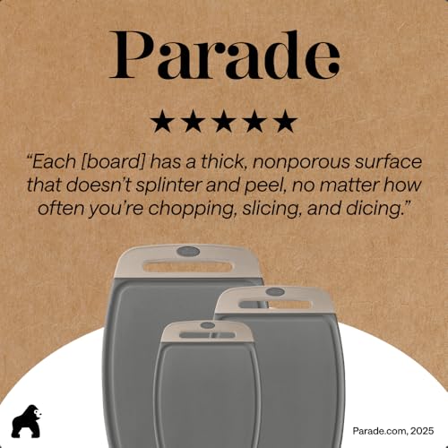 BPA Free Reversible Cutting Board (Gray/Almond / Large (Pack of 3))