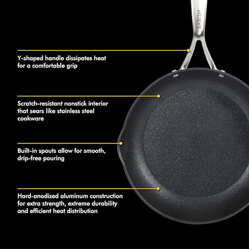 2 Piece 8 and 10 Inch Fry Pan Hard Anodized Laser Titanium Forever Non Stick Technology Durable Frying Pans Set (Black (2pc Frying Pans Set) / 2-Piece Frying Pan Set)