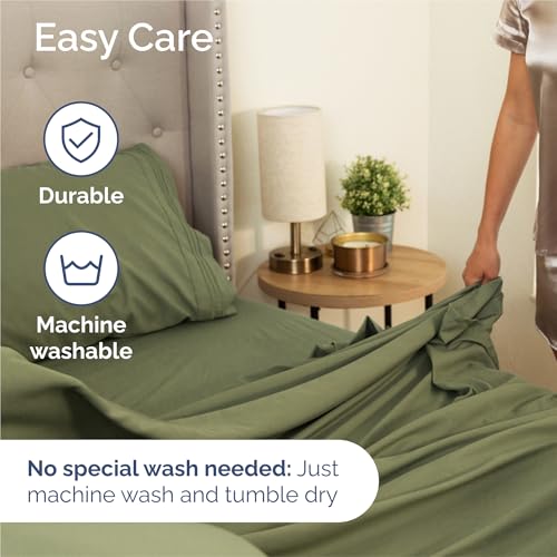 King Size 4 Piece Sheet Set (15 - Sage Green / King)