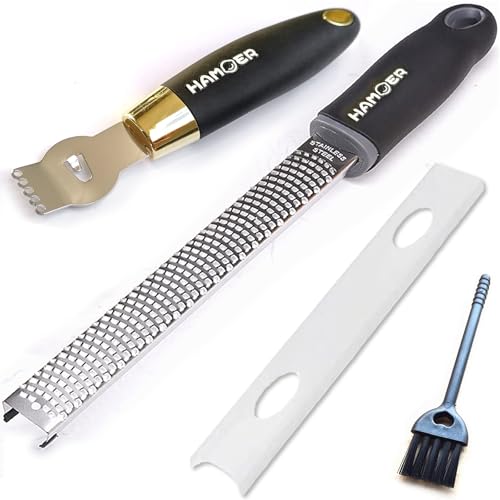 Zester Channel Knife & Micro Plane Grater Tool Set Ergonomic Handle