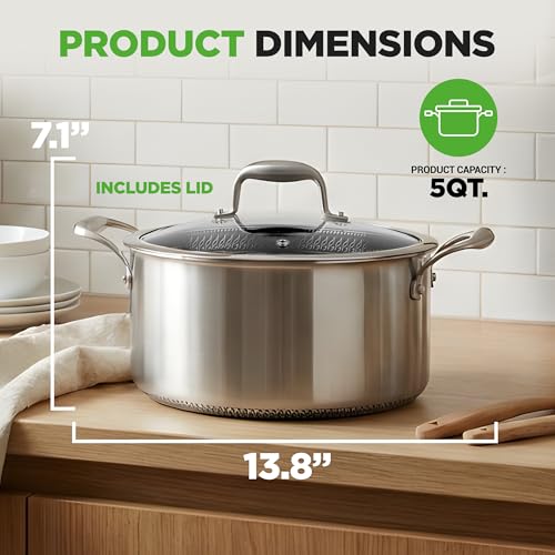5 QT Stainless Steel Stew Pot (5qt Stockpot / Stainless Steel)