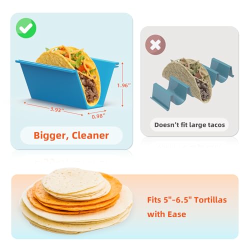 Microwave Safe Taco Holder Set of 6 (Set of 6 with 2 Sauce)