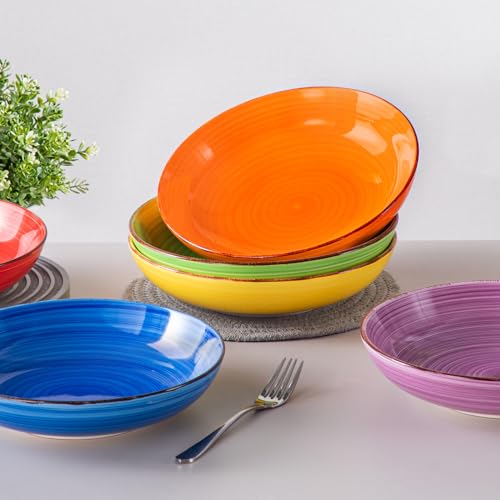 Bonita Pasta Bowls Set of 6 (Warm Color / 50 Oz)