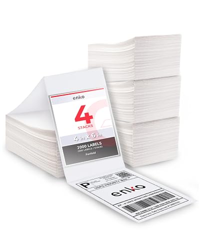 4 x 6 in 4 Stacks (4 Stacks - 2,000 Labels / Fanfold (1 Label/Fold))