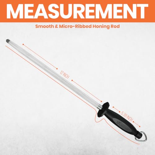 Knife Sharpener Rod 12 Inch Honing Rod for Sharpening