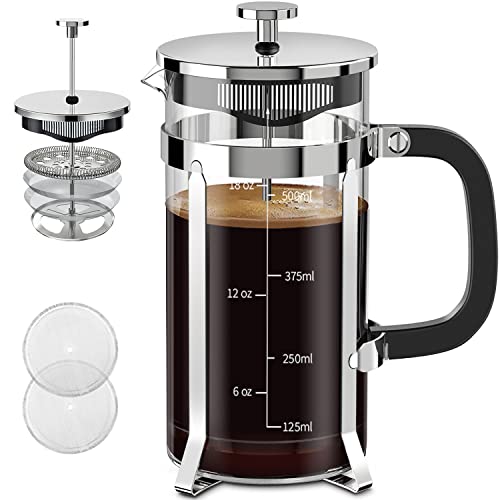 French Press Coffee Maker 21oz (Silver / 21oz)