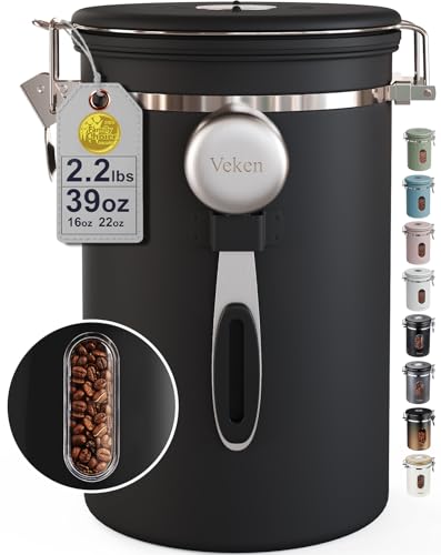 Coffee Canister with Window (Black / 39 oz)
