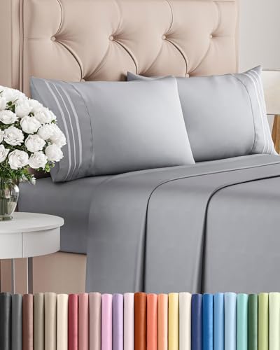 Cal King Size 4 Piece Sheet Set (05 - Steel Blue / California King)