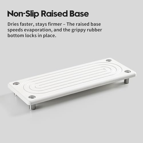 Water Absorbing Stone Sink Caddy (10"x 4" - White)