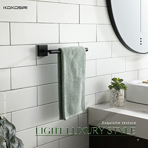 Towel Bar Matte Black Bathroom Hardware Hand Towel Rails Wall Mounted Kitchen Toilet Cabinet Paper Holder 2 Pack (Matte Black / 2 Pack)