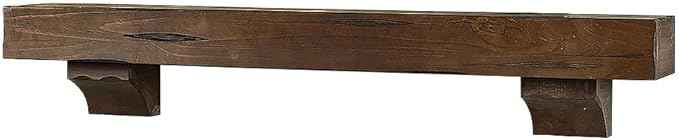 MANTELSDIRECT Breckenridge 60” Fireplace Mantel Shelf with Corbels – Rustic Floating Mantel Shelf for Over Fireplace – Ash Rustic - Wood Shelf for Wall – Pine Box Construction
