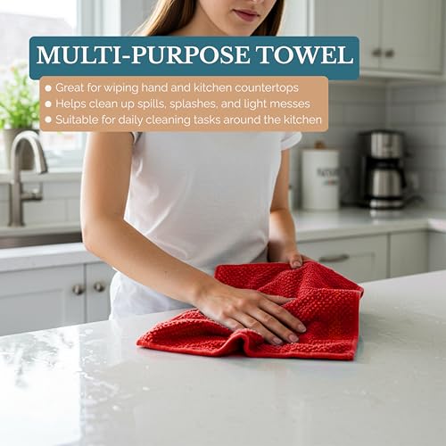 Kitchen Towel Set 8 Pc (Terry - Red / Kitchen Towel Set - 8 Pack)