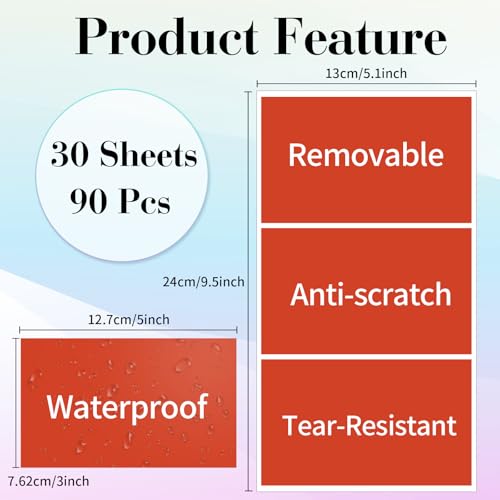 Removable Colored Labels Stickers