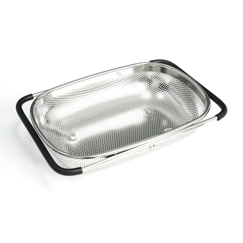 Over the Sink Metal Strainer and Colander for Kitchen