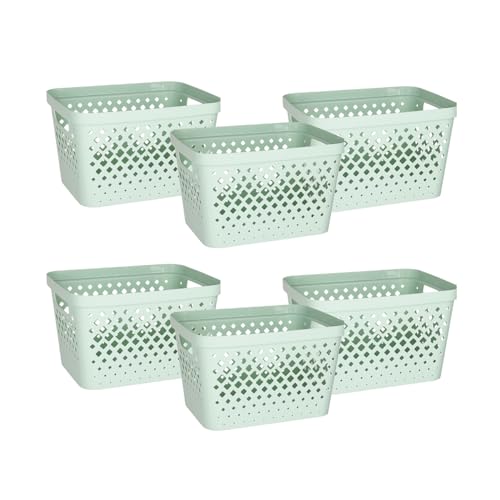 Plastic Storage Basket Set (Sage / 4 Gallon)