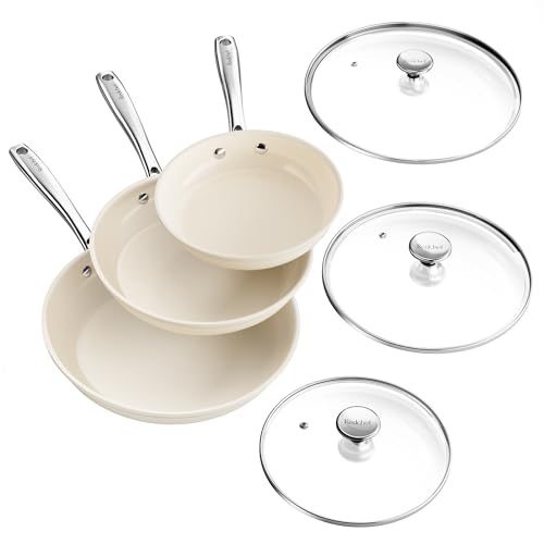 Nonstick Cookware Sets (Beige White)
