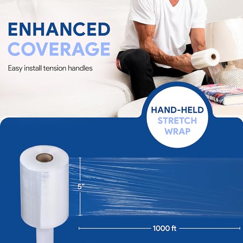 5" Plastic Stretch Wrap with Handles (32 Pack / 5" Products)