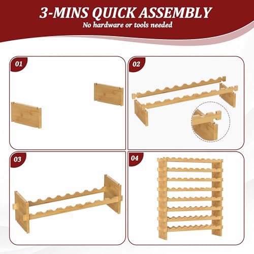 Bamboo Stackable Wine Rack (Natural / 8-Tier)