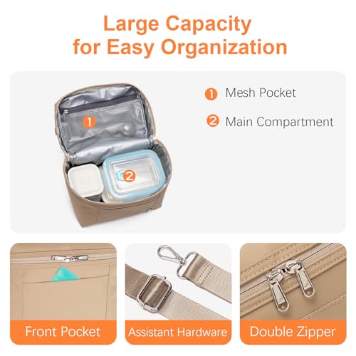 NOL 4L Insulated Lunch Bags for Women Cooler Bag Lightweight Nylon Waterproof Lunch Box for Work