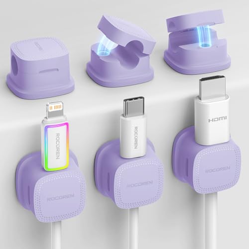 6‑Pack Magnetic 1s‑Lock Adhesive Cable Clips Cord Organizer (6 Count)