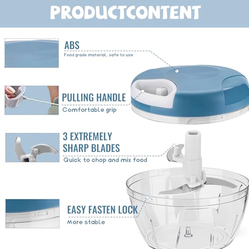 Manual Food Chopper (500ML-BLUE)