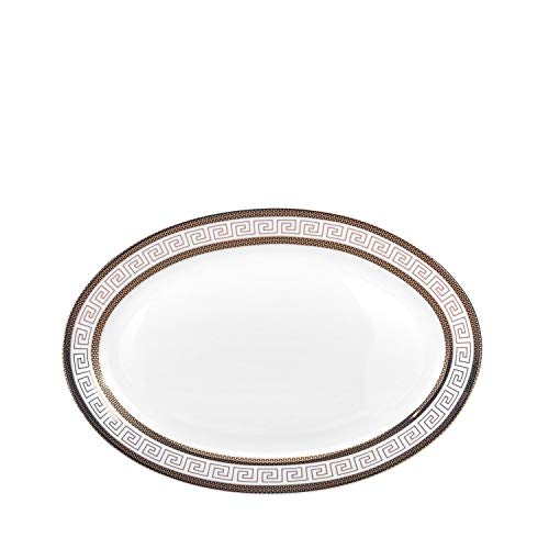 57 pc Banquet Dinnerware Set (Greek Key Dark)
