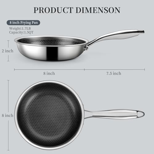 8" Non Stick Frying Pans (8 Inch Without Lid)