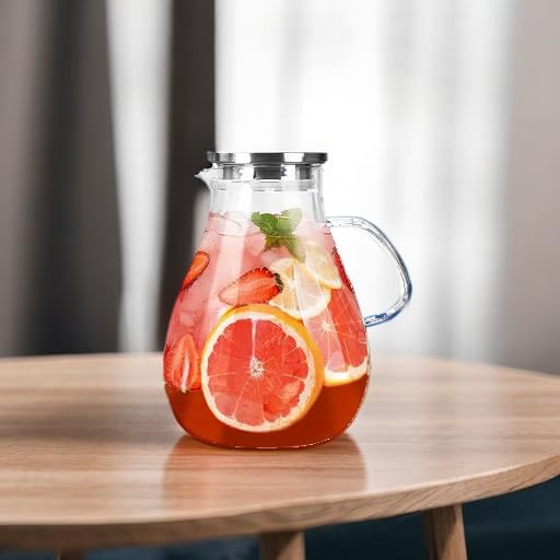 1 Gallon Glass Pitcher with Lid and Handle (1 gallon)