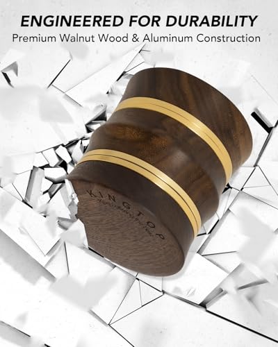 Grinder Large 2.6" Walnut Wood & Aluminum Manual Grinder (Brown)