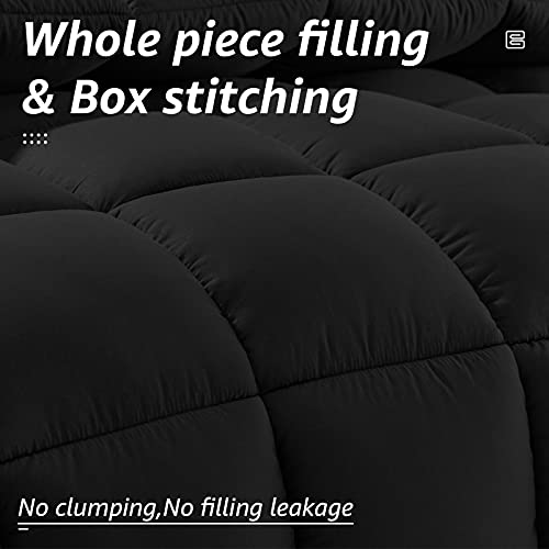 All Season Twin Size Bed Comforter (Black / Twin（64*88）)