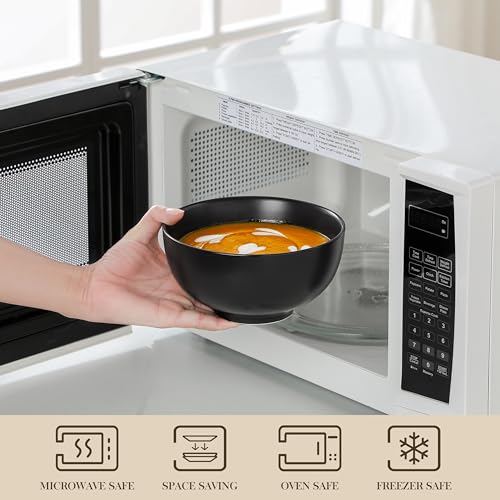 26 Oz Black Ceramic Bowls Set of 6 (Black / 26OZ (6PCS ))