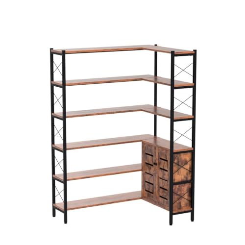 6 Shelf Corner Bookshelf (6 Count)