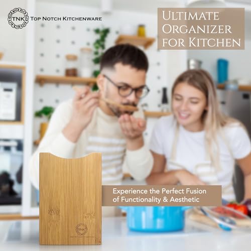 Premium Bamboo Kitchen Utensil Holder and Organizer