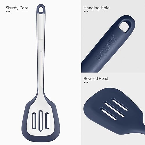 Silicone Turner Slotted Spatula (Midnight Blue / 13.6")