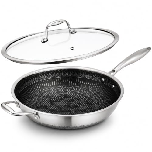 12" Stainless Steel Durable Wok (Silver)