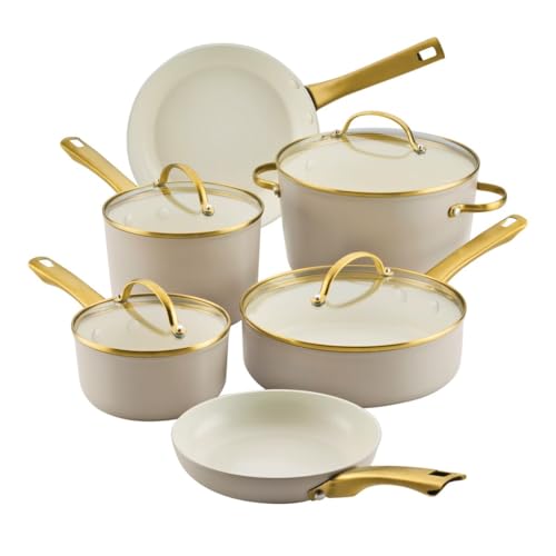 Forged Induction Ceramic Nonstick Cookware Set (Taupe / Cookware Set (12-Piece))