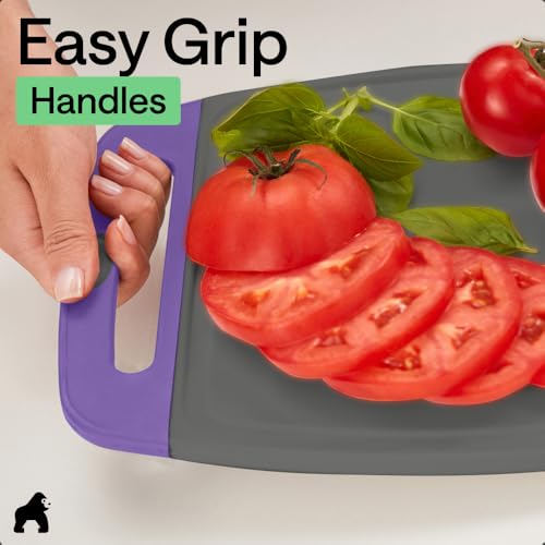 BPA Free Reversible Cutting Board (Gray/Purple / Large (Pack of 3))