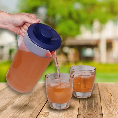 Water Pitcher with Lid 1 Gallon Pitcher BPA Free & Phthalate Free (Navy)