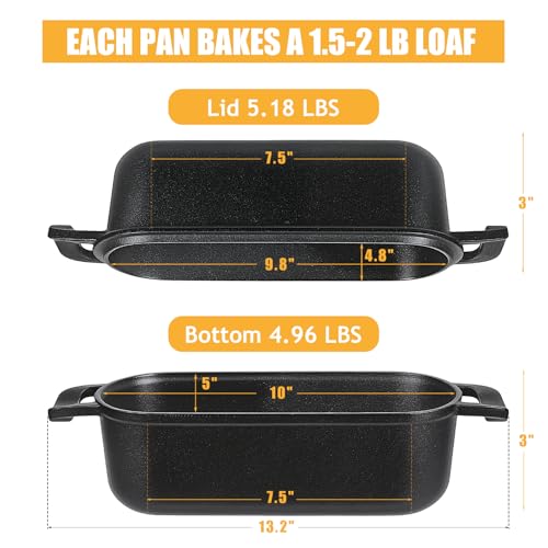 10x5 Cast Iron Loaf Pan with Lid