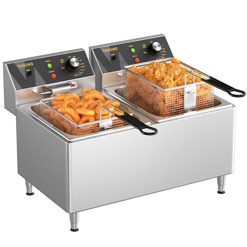 Commercial Deep Fryer 3500W Electric Countertop Fryer 25.4Qt Heavy Duty