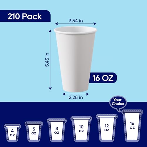 210 Pack 16 oz Disposable Paper Coffee Cup (16oz-210)