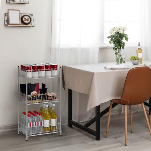 Water Bottle Storage Organizer 3 Tier Freestanding Water Bottle Holder Rack Stand Metal Drink Soda Can Organizer Beverage Shelf for Floor Pantry Kitchen Food Storage
