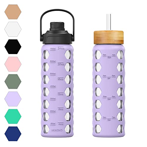 24oz Glass Water Bottle (Purple / 24 Ounces)