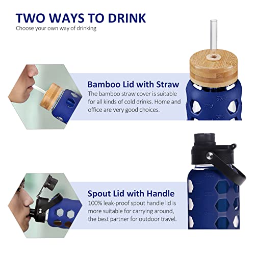 Glass Water Bottle (Bule / 32 Ounces)