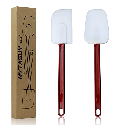 14 INCH Silicone Spatulas Heat Resistant Heavy Duty Rubber Spatulas Commercial Spatulas Set for Kitchen Use Silicone Cooking Utensils Sets of 2 (14 inch)
